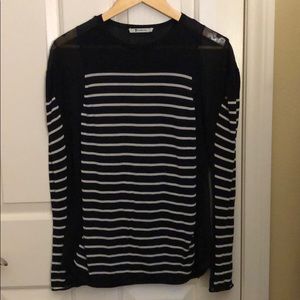 T by Alexander Wang long sleeved tee - Navy Blue